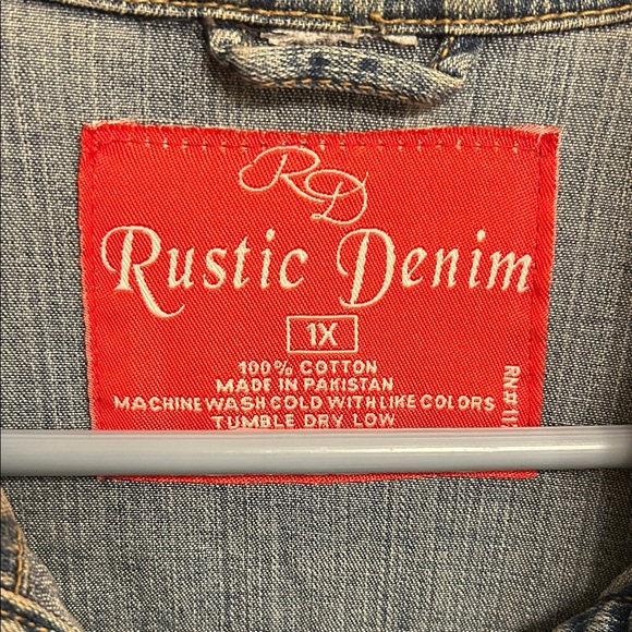 Rustic Denim Women Blue  Button Down Jacket Size 1X - Picture 2 of 3